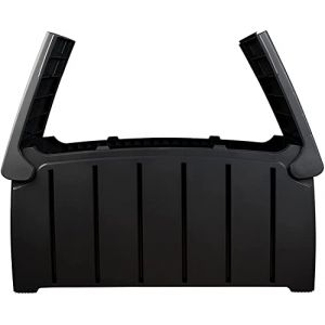 CHARLES BENTLEY Coffre de rangement 322L noir, couvercle papillon, &eacute;tanche, plastique robuste, grande capacit&eacute;, trou cadenas, pour ext&eacute;rieur ou int&eacute;rieur (115x60x55cm) (CharlesBentley, neuf)