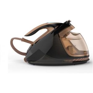Philips Centrale Vapeur PerfectCare Elite Plus - Puissance 2700W, Effet pressing 600g, Pression 8 bars, Technologie OptimalTEMP, Eco, Semelle T-IonicGlide, R&eacute;servoir 1.8L, Noir/Dor&eacute; (GC9682/80) (ZURRPRO, neuf)