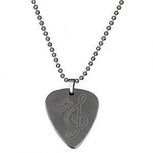 PUNK Pendentif médiator acier inoxydable pour guitare basse électrique Variety Creative Designs Rock and Music note (Hiler_Punk, neuf)