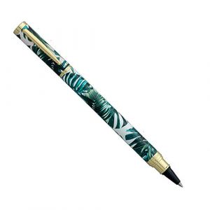 ROLLINK Stylo roller m&eacute;tal &agrave; cartouche Green Addict blanc (rentreediscount, neuf)