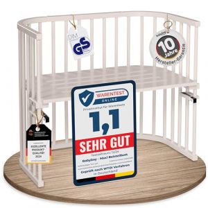 babybay Maxi lit cododo en Bois de hêtre Massif/Compact et modulable/Hauteur du lit réglable en continu/lit bébé évolutif (Peint en Beige) / sans Matelas (babybay, neuf)