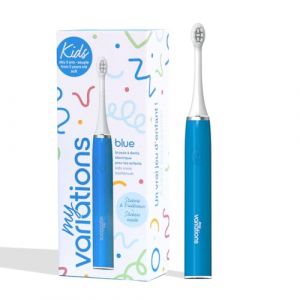 My Variations ® - Brosse à Dents Électrique Enfant - Technologie Sonique - 1 Mois d'Autonomie - Rechargeable - Recommandée par les Dentistes - 2 Modes - Minuteur 2 Min Intégré - 3 à 12 ans - Bleue (My Variations, neuf)
