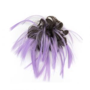 Perruque chignon 2 pièces chignon cheveux en désordre chignon faux chouchous Extension ondulés bouclés postiches queue de cheval Chignon bandeau for les femmes Chignons pour femmes(Brown Light Violet) (linjie20248, neuf)