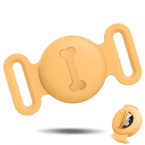 Vancle 1 Pièce Étuis pour Collier Chien AirTag, Silicone Coque Air Tag avec Housse Étanche, AirTags Support Collier avec Motif Osseux pour Apple GPS Finder Case Cover (YouYiBai, neuf)