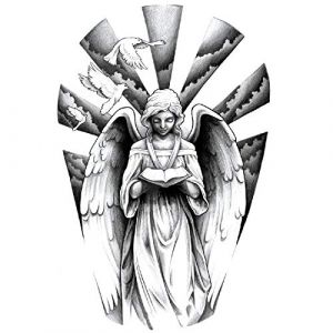 INTEROOKIE fleur bras tatouage bâton ailes d'ange crâne transfert d'eau autocollant de tatouage étanche (TH-675) (INTEROOKIE, neuf)