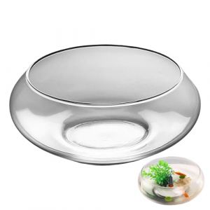 XIAOXIAOYU Aquarium en Verre Vase,Pot Bas - Bac Poisson Large et Bas Rond pour Décoration d'Intérieur Succulentes et Présentation (syfmbz, neuf)