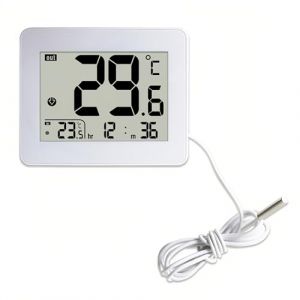 Lancoon Thermomètre Numérique Intérieur Extérieur avec Ecran LCD HD, Max/Min, Mesure la Température de l'Eau de la Baignoire avec Sonde Etanche pour Salle de Bain Chambre à Vivre (Lancoon, neuf)