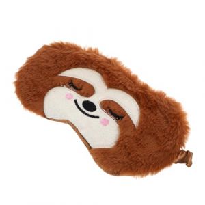 HIAKDOFT Masque de Sommeil Peluche Singe Doux Bandeau Ajustable Lumi&egrave;re pour Gar&ccedil;on Fille Confortable pour Voyage Sieste et Nuit (CITYJUY, neuf)