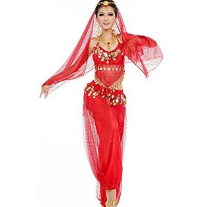 Astage Femme Sportswear Danse Wears Halter Top Harem Pantalon Sarouel Vêtements Rouge (Dance voice, neuf)