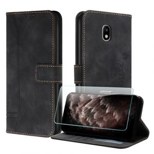 JayModCase Coque pour Samsung Galaxy J330 / J3 2017 / J3 Pro avec Protection &eacute;cran, &Eacute;tuis Rabat Folio Housse Cuir Portefeuille [Emplacements Cartes] Magn&eacute;tique Support pour Galaxy J3 2017 - Noir (HXM STORE - EU, neuf)