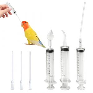 ZORVYN Lot de 3 seringues avec 3 embouts diff&eacute;rents + 3 tubes de 8 cm, outil d'alimentation &agrave; la main pour jeunes oiseaux, accessoires pour pigeons, eau lait pour perroquets et petits oiseaux (SESINEND, neuf)