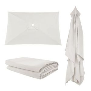Auvent De Remplacement Pour Parasol 300&times;300cm 300x200cm 200x200cm 4/6/8 Baleines, Toile De Rechange Rectangulaire/ Carr&eacute;, Protection UV Durable Housse De Rechange Pour D&eacute;port&eacute; Parapluie(Off-white,2X3m (DUYULIANG, neuf)