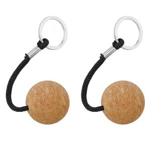 Lot de 2 porte-cl&eacute;s flottants - 35 mm - En li&egrave;ge - L&eacute;ger - Boule en bois - Pour sports nautiques - Boule en li&egrave;ge - Pour bateau, voile, kayak, cano&euml;, marine (goodflydream, neuf)