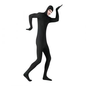 Générique Costume pour Homme, Costume d'halloween et de costumade Unisexe Déguisement Deguisement Seconde Peau, Combinaison Noire Homme Deguisement Carnaval Adulte Cadeau Femme (Komoreta, neuf)