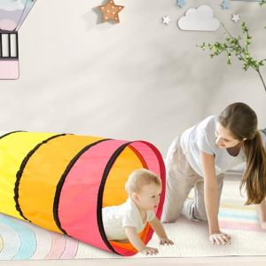 Tunnel de jeu de 180 cm pour tout-petits, tente tunnel pop-up &agrave; ouverture ronde de 46 cm pour enfants, tunnel pliable color&eacute; pour b&eacute;b&eacute; ou animal de compagnie, jeu d'int&eacute;rieur et d'ext&eacute;rieur dans le (shaojiangfu, neuf)