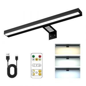 cimsfcor Lampes pour tableaux rechargeables, noir, 30 cm, 1,8 W, lumi&egrave;re de peinture rechargeable pour afficher des &oelig;uvres d'art, lumi&egrave;re magn&eacute;tique sans fil &agrave; intensit&eacute; variable avec t&eacute;l&eacute;commande (Sandwichl, neuf)