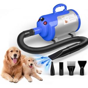 Blanlody Pulseur pour Chien Blaster 3800 W/5,2 HP - Chauffage &agrave; Basse temp&eacute;rature sonore avec 5 Buses diff&eacute;rentes et Brosse de toilettage pour Animaux de Compagnie (UChioce, neuf)
