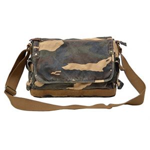 Gootium Sac &agrave; bandouli&egrave;re en toile - Vintage - Sac bandouli&egrave;re pour homme - 15,6", camouflage, L (LandMark Initials, neuf)