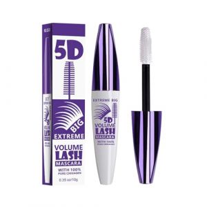5D Mascara Volume et Longueur, Mascara Extension de Cils Effet Volume, Waterproof et Longue Tenue avec une Définition Précise,Not Blooming Eye Lashes Mascara (Blanc, Taille unique) (Minenany, neuf)