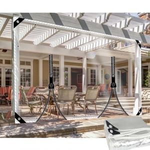 DGSFES Bâche de Protection Exterieur Bache Transparente avec œIllets 1,8mx1,8m,600g/m² Bache Epaisse PVC Impermeable avec 2 Porte Fermeture Eclair pour Terrasse Serre Jardin Pergola Poule (DGSFES, neuf)