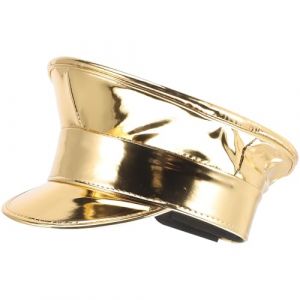 Uonlytech Casquette de Marin Femme en PU Doré Brillant Chapeau de Marin Plat pour Fête et Déguisement Accessoire Compact et Résistant pour Soirées Costumées et Événements à Thème (Vivinacy, neuf)