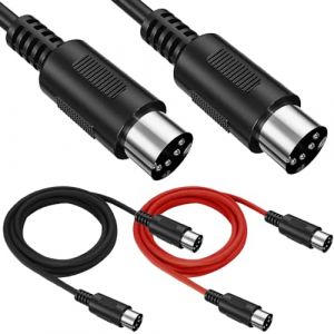 Xiatiaosann C&acirc;ble DIN MIDI m&acirc;le &agrave; m&acirc;le &agrave; 5 broches, connecteur Audio MIDI &agrave; MIDI m&acirc;le DIN 5P, cordon de prise d'interface (paquet de 2) (HAAMNING7, neuf)