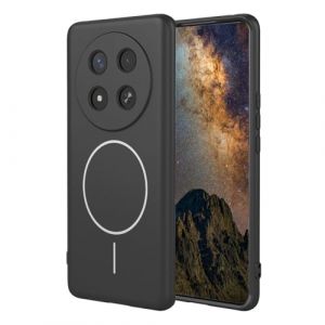 YUEQIAN Coque Magnetique pour Honor Magic 7 Lite 5G (Magic7 Lite) / X9c Compatible avec la Charge sans Fil Aimant Int&eacute;gr&eacute;s, Ultra Mince Doux Antichoc Silicone Liquide TPU Bumper Case. Noir (YUEQIAN-EU, neuf)