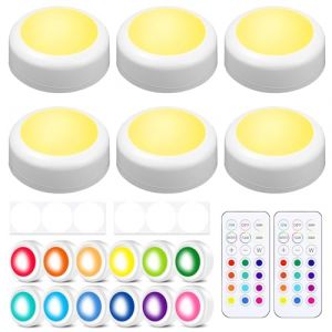 VicBou 6 Pièces Lampe Spot LED Autocollant Éclairage Supplémentaire Alimenté, 3 AAA Fonctionnement à Piles, LED Sans Fil pour Cuisine, Couloir, Escalier, Placard (MATTHAIOU, neuf)