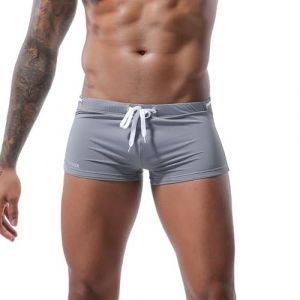 Maillot De Bain Homme Surf Sexy Boxer Plage avec Cordon Été Grande Taille Slip Maillots De Bain Short Boardshort Acheter en Ligne Gris M (LIAGEA, neuf)