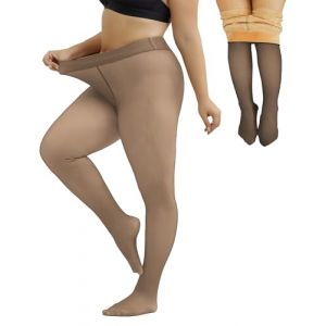 Merlvida Collant Polaire Femme Effet Transparent S-3XL - Collant Thermique Épais, Legging Chaud Femme Hiver - Collants à Taille Haute et Doublés Grande Taille (Merlvida Direct, neuf)