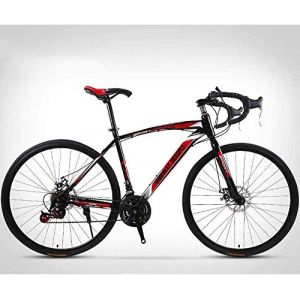 ALQPPM Vélo de Route 26 Pouces, Vélos 24 Vitesses, Freins À Double Disque, Cadre en Acier À Haute Teneur en Carbone, Course de Vélo de Route, Rouge/Noir (GaGaBaoDaDan, neuf)