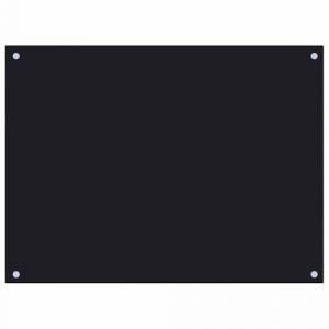 vidaXL Dosseret de Cuisine Carrelage Mural D&eacute;coration Protection Anti-&eacute;claboussures R&eacute;sistant aux Rayures Noir 80x60 cm Verre Tremp&eacute; (shop.nova, neuf)