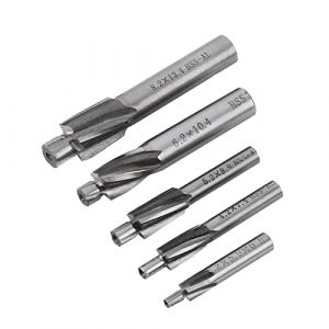 Fraise En Bout, 5pcs Fraise Etagée HSS, Fraise à Lamer Metal, Foret a Lamer, Fraise à lamer, M3-M8 Cutter Slot Forets Set, Coupe Foret De Forage à 4 Flûtes Pour Le Cuivre, L'aluminium, L'acier (Tyenaza, neuf)