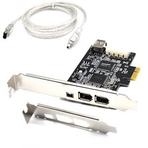 Padarsey Carte PCIe Firewire pour Windows 10, contrôleur PCI Express IEEE 1394 4 ports (3 x 6 broches et 1 x 4 broches), adaptateur Firewire 800 1394a pour Windows 7/8/Mac OS avec support discret et (Tonfuteams-EU, neuf)