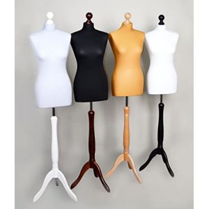 AILANT Mannequin de Couture, Buste de Couture Femme Sizes XS-XXL (Cover Black/Stand Dark Wood, 42/44) (AILANT, neuf)