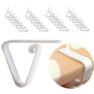 36 pièces - Fixation nappe de table - Fixation de nappes - Pinces de Nappe - Pinces de serrage - Pinces pour nappes de table - Prise nappes - Pince nappe - Crochets nappe, Blanc, 5,5 x 4,5 cm (Nakloe, neuf)