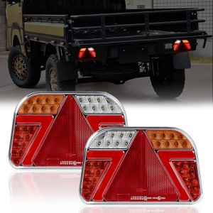 Yinaolan 2 feux arrière de remorque 12V/24V étanche pour clignotants, freins, arrière, recul, feux antibrouillard et réflecteurs avec câble de 25 cm (YINING-EU, neuf)
