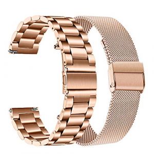 TRUMiRR Compatible avec Withings ScanWatch 38mm Bracelet, 18MM Bracelet en acier inoxydable tissé en maille bracelet de montre en métal à dégagement rapide pour Withings Steel HR 36mm/Move/Steel (Trumirr Tech, neuf)