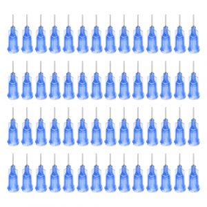 QUARKZMAN Aiguille industrielle &agrave; bout &eacute;mouss&eacute; 22G 1/4 pouce de longueur avec connecteur &agrave; vis de verrouillage Luer, Aiguille de distribution pour pistolet &agrave; colle liquide, 100 pi&egrave;ces (bleu) (QUARKZMAN, neuf)