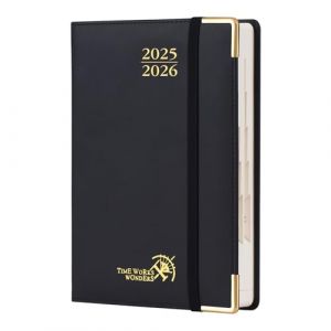 POPRUN Agenda 2026 Journalier A4 Grand Format 30,5 x 22 cm - Couverture Rigide Spirale, 1 Page par Jour, D'Jan 2026 à Déc 2026-12 Mois, Avec règle signet, Papier 80 g/m², Vert Minuit (Time Works Wonders, neuf)