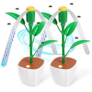 AOOWU Ventilateur Anti Mouche, 2PCS Electrique Chasse Mouche de Table, Mouches Moustiques Repoussent Les Ventilateurs, Repousse Anti Mouches de Table, Avec Crochet Suspension, pour Cuisine, BBQ, Fêtes (Aixhe, neuf)