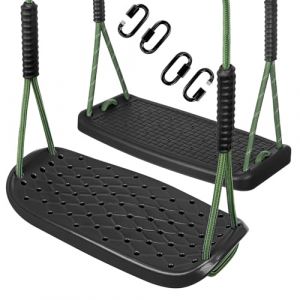 WWFFEN Lot de 2 si&egrave;ges de balan&ccedil;oire d'ext&eacute;rieur, en Plastique, antid&eacute;rapants, pour Enfants et Adultes, avec Corde r&eacute;glable et 4 mousquetons, pour l'int&eacute;rieur et l'ext&eacute;rieur, capacit&eacute; de 272 kg (WWFFEN, neuf)