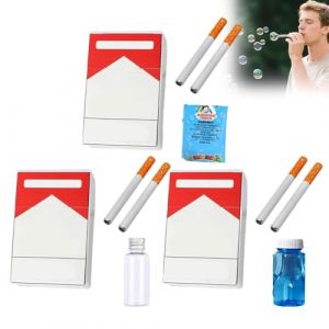 Lot de 3 Machine &agrave; Bulles de Savon pour Hommes et Femmes, Fausse Cigarette Souffleur de Bulles Cigarette &agrave; Bulles Baguettes &agrave; Bulles Jouet Anti-Stress Cadeau pour Mariage Anniversaire (D) (Hboumz, neuf)