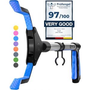 SLAH® pince ramasse objet for adult - 32" objet pince de préhension stick for Disabled Aids | Aides à la main pour personnes âgées et enfants Pliable Rotative déchets pince telescopique (Bleu) (SLAH, neuf)