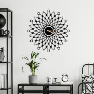 Dekory Circulaire Horloge Murale en métal 35 cm, Silencieux sans tic-tac, horloges murales Vintage et industriel en métal, Pendule murale, pour salon bureau, chambre, cuisine, salle à manger (Dekorywallart, neuf)