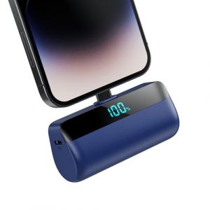 Feob Mini Batterie Externe pour iPhone 5200mAh, Power Bank Charge Rapide 20W PD Chargeur Externe Ultra-Compact avec &eacute;cran LED, Chargeur Portable Compatible avec iPhone 14/14 Plus/13/12/11/XS/8/7-Bleu (sanreneu, neuf)