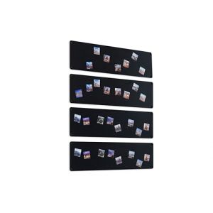 STALFORM 4x Léger Metal Tableau Magnétique Mural Noir 62,5x20 cm, Plaque Aimanté, Acier Inoxydable, Cuisine, Bureau, Chambre D'enfant, pour Lettres Magnétiques, Chiffres, Notes, Photos (stalform, neuf)