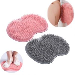 Richbeliefy Back Scrubber, Shower Foot and Back Scrubber with Suction Cups, Silicone Foot Rubbing Mat, Saludea Shower Foot & Back Scrubber, Wall Mounted Massage Pad, Soft (2pcs-c) (yrtdgxnsmn, neuf)