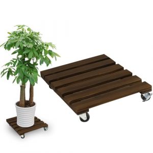 1 rouleau pour plantes - Carré - 30 x 30 cm - Planche à roulettes ronde - Charge maximale : 100 kg - Soucoupe de pot de fleurs avec roulettes (BOFD-EU, neuf)