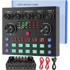 Micro Gaming Carte Son Karaoke Table de Mixage DJ Set, Sicomne Ensemble d'&eacute;quipement de Podcast Interface Audio Mixage Micro Pc Cable Usb Bluetooth Streaming Micro Gamer1 (Baonew store, neuf)